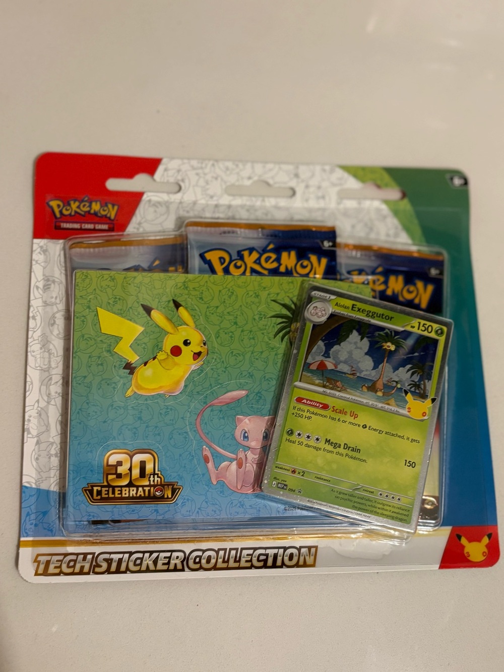 Pokémon 30th  Aniversario tech sticker Collection Size OS